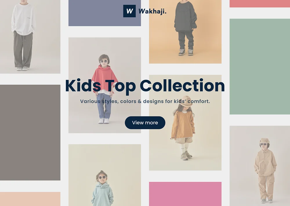 Kids shop hero section